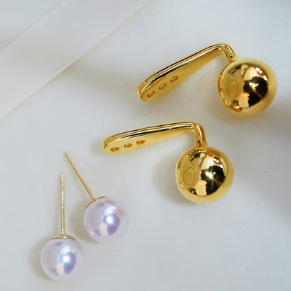 Pearl And Small Gold Ball Combined With Gold Earrings - Which Mark