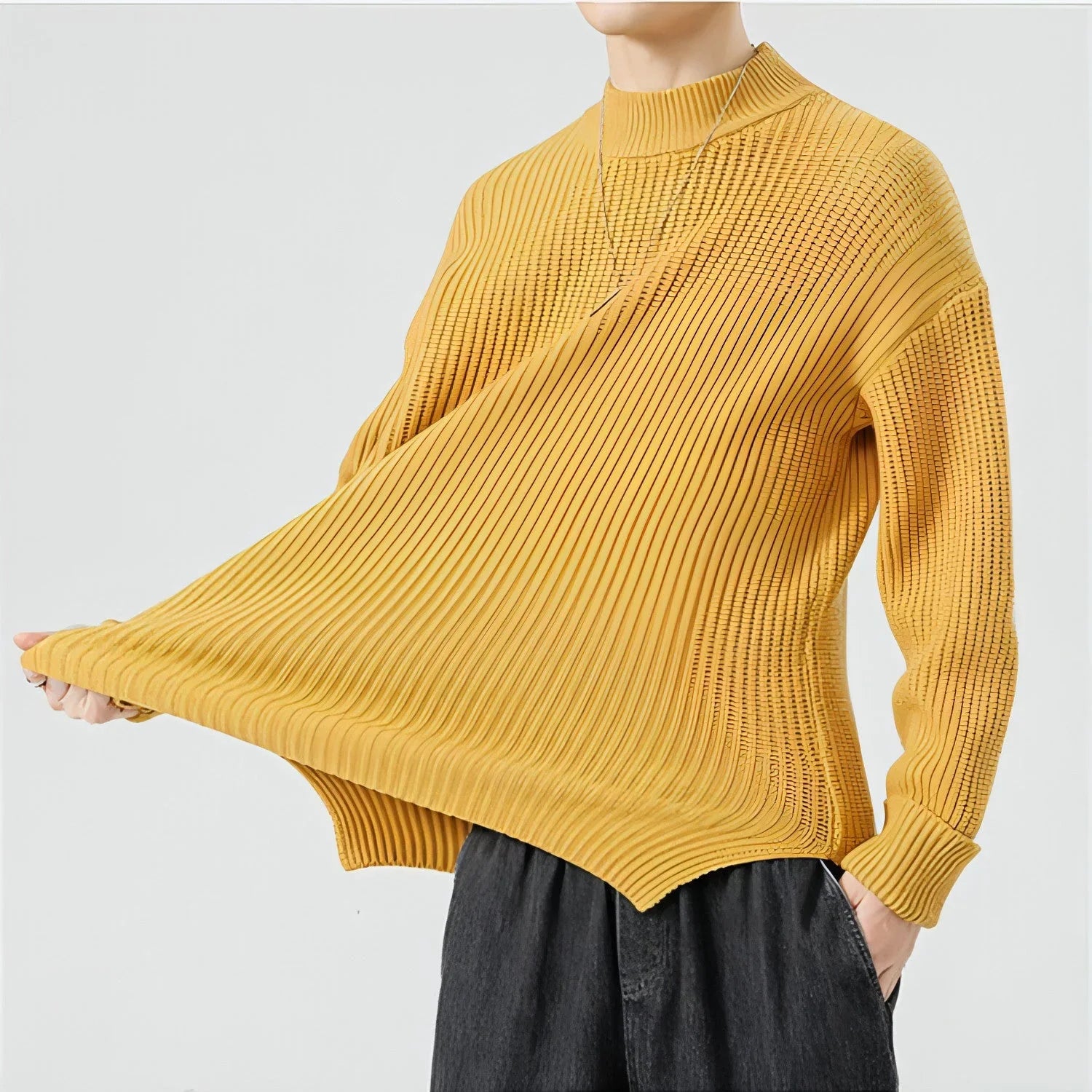 Half High Necked Sweater For Men's Casual Knitwear Outerwear - Which Mark