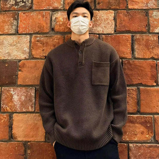 Sweater Men's Long-sleeved Knitted Top - Which Mark