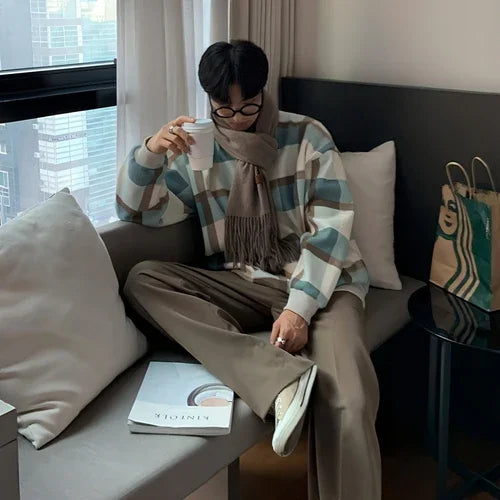Plush Plaid Sweater Men's - Which Mark