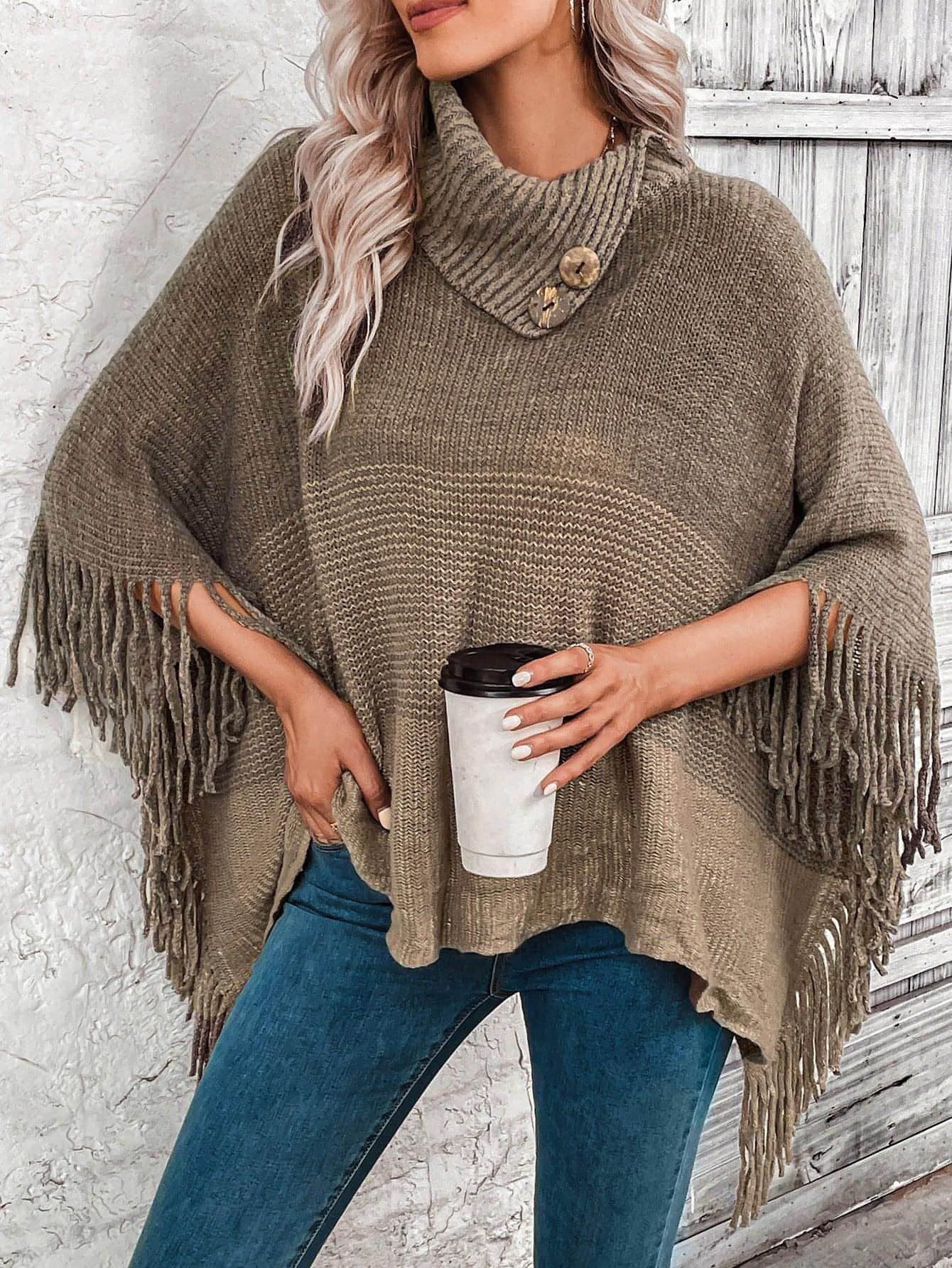 Sweater Lapel Pullover Gradient Women - Which Mark