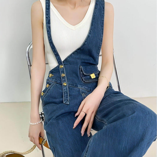 DenimCharm™ – Utility Strap Suspender Jeans - Which Mark
