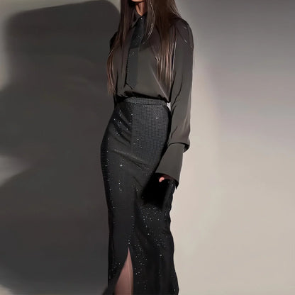 Heavy Industry Hot Diamond Split Wrap Hip Skirt Set - Which Mark