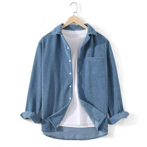 Solid Color Long Sleeve Dress Shirt Men - Which Mark