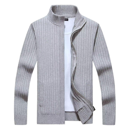 Zipper Outerwear Sweater Coat For Men Fleece-lined Thickened Winter - Which Mark