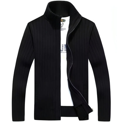 Zipper Outerwear Sweater Coat For Men Fleece-lined Thickened Winter - Which Mark