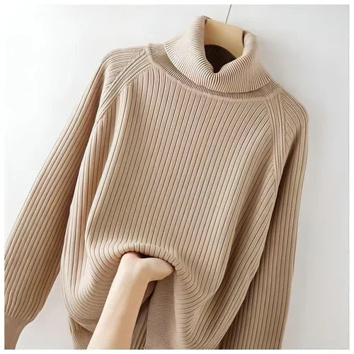 Turtleneck Bottoming Oversized Knit Sweater - Which Mark