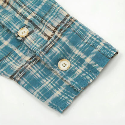 Plaid Long Sleeve DressShirt Casual Polo Collar Raw Edge Men - Which Mark