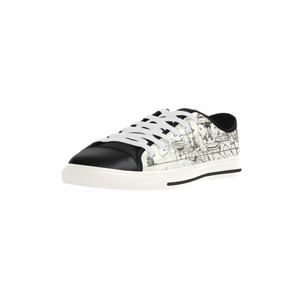 MAP AND SOME ILLUSTRATIONS Low Top Action Leather Men's Shoes - Which Mark
