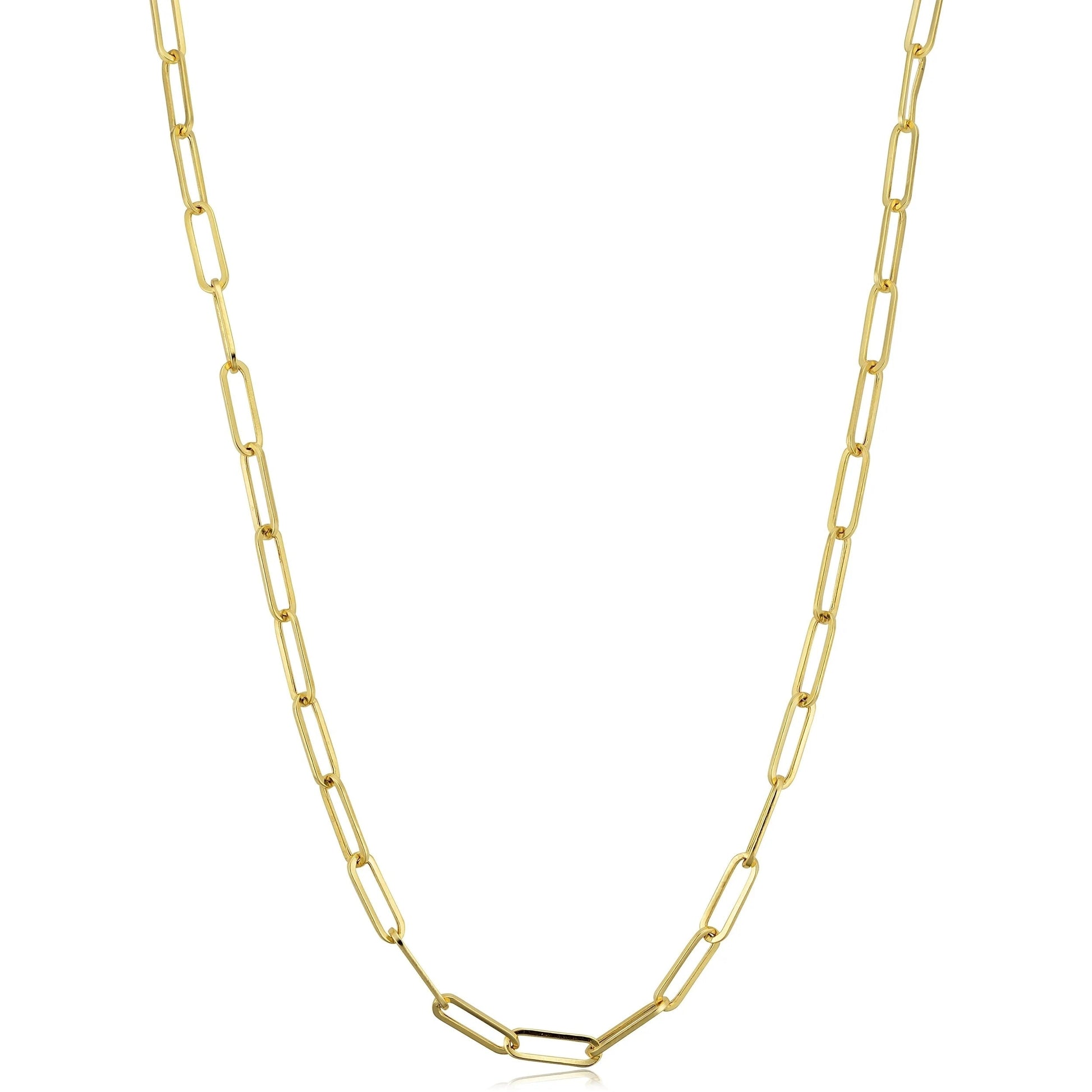 Italian Sterling Silver 18K Gold Plated Choice of Length Paper Clip - Which Mark