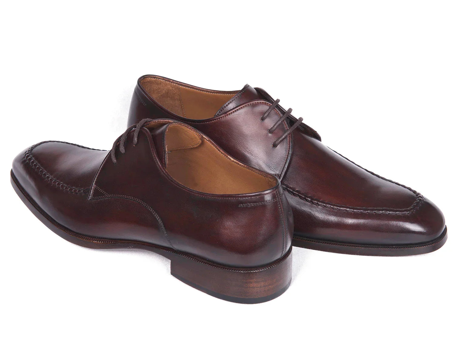 Paul Parkman Brown & Bordeaux Leather Apron Derby Shoes (ID#33BRD92) - Which Mark