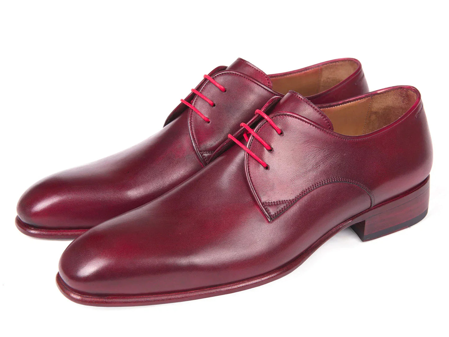 Paul Parkman Burgundy Hand Painted Derby Shoes (ID#633BRD72) - Which Mark