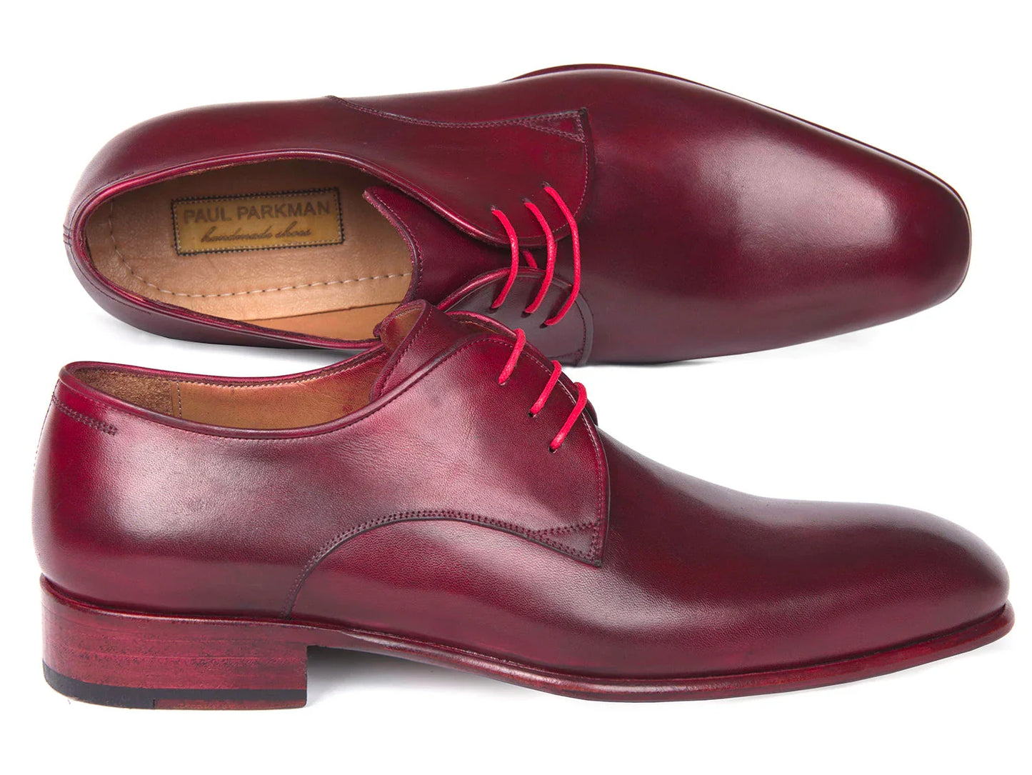 Paul Parkman Burgundy Hand Painted Derby Shoes (ID#633BRD72) - Which Mark