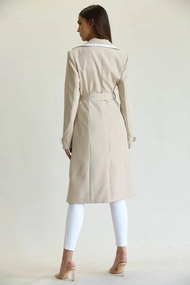 Elegant Long Belted Coat for Women - Which Mark
