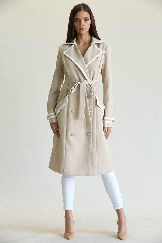 Elegant Long Belted Coat for Women - Which Mark