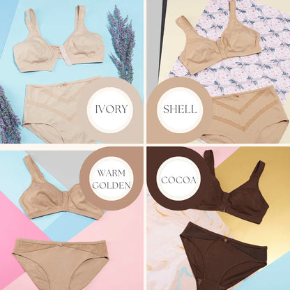 Cocoa - Full Cup Front Closure Silk & Organic Cotton Wireless Bra - Which Mark