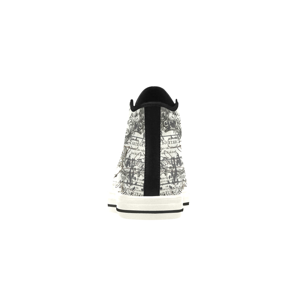 MAP AND SOME ILLUSTRATIONS High Top Action Leather Men's Shoes - Which Mark