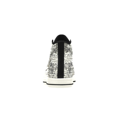 MAP AND SOME ILLUSTRATIONS High Top Action Leather Men's Shoes - Which Mark