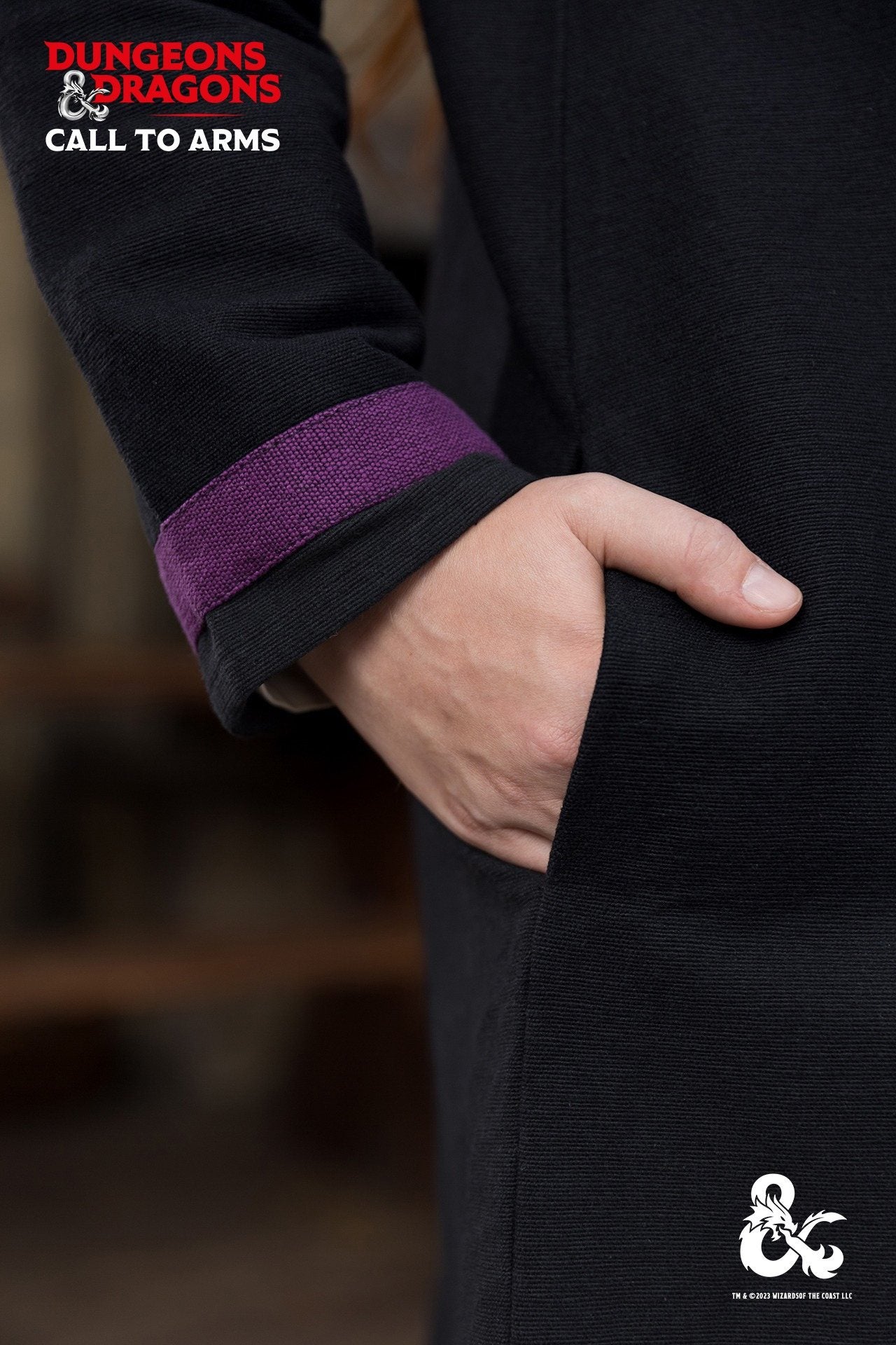 Dungeons & Dragons Warlock Coat Black/Purple - Which Mark