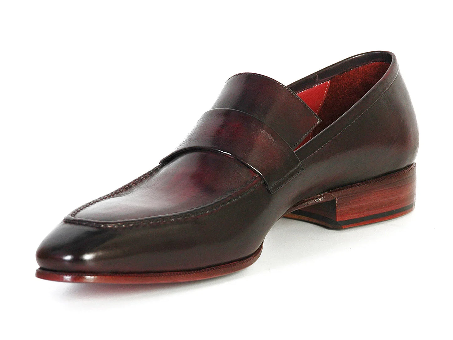 Paul Parkman Men's Loafer Purple & Black Hand-Painted Leather Upper - Which Mark