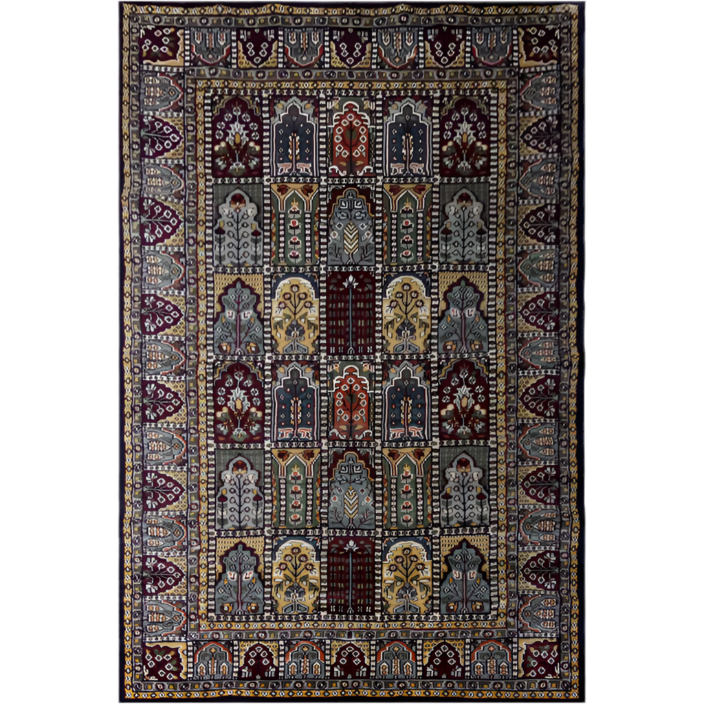 4×6 Feet Hand Knotted Hamadan Carpet Black
