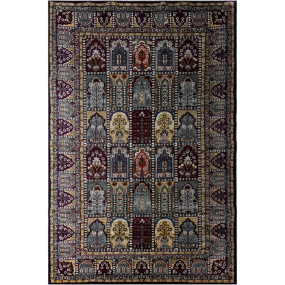 4×6 Feet Hand Knotted Hamadan Carpet Black