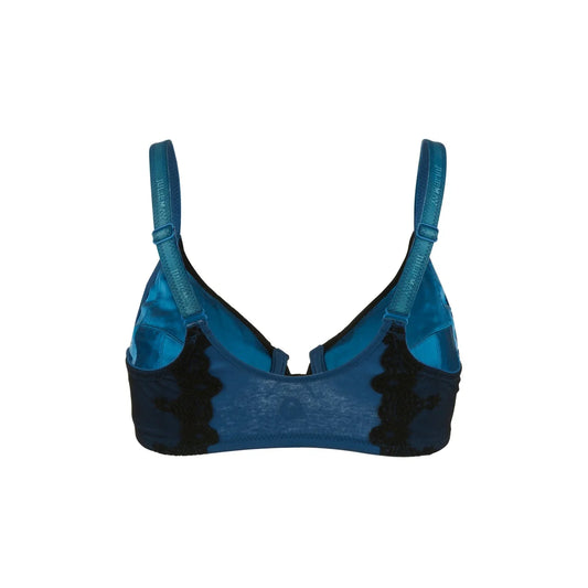 Elysia - Navy Blue Silk & Organic Cotton Front Closure Full Cup - Which Mark