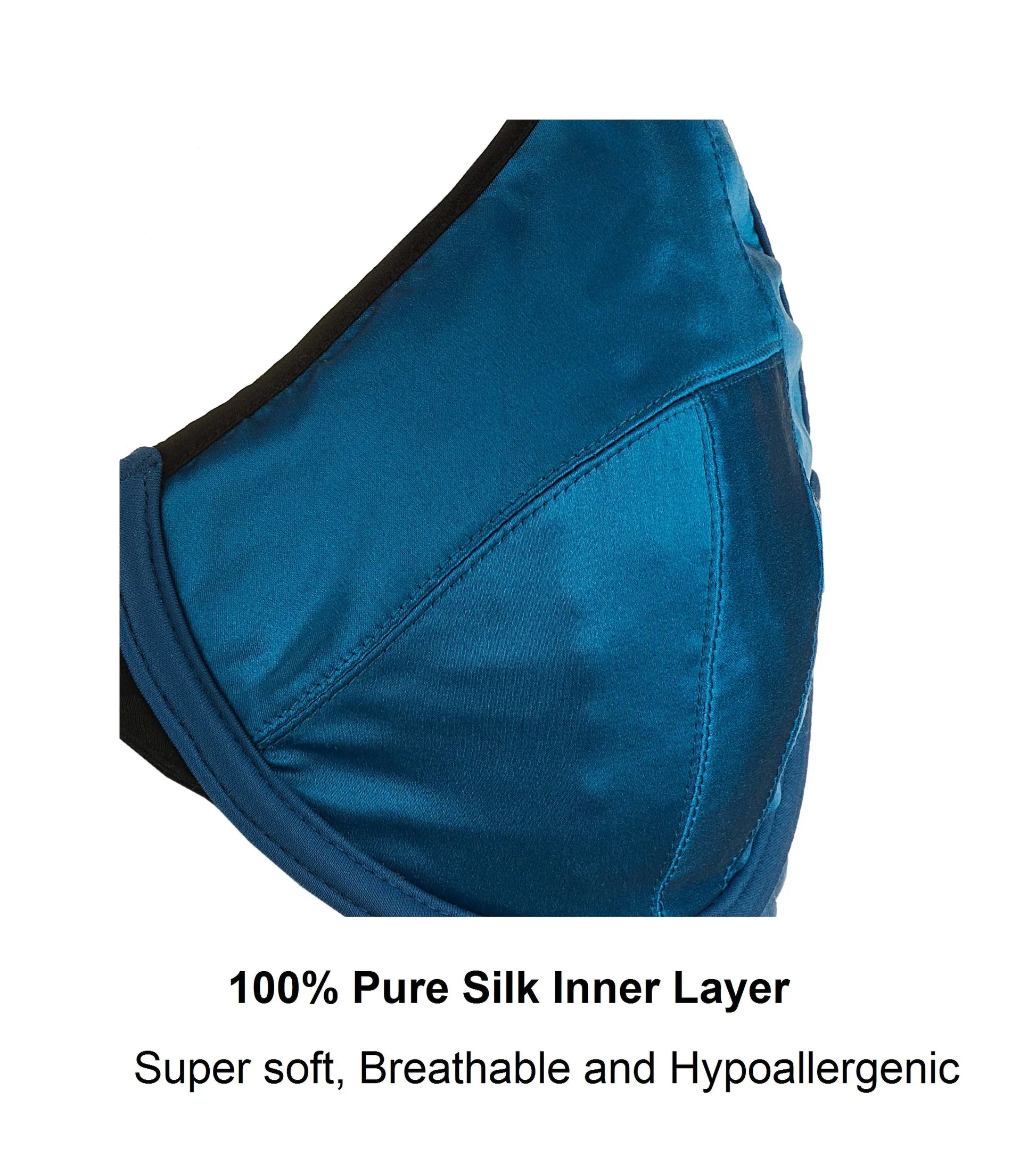Elysia - Navy Blue Silk & Organic Cotton Front Closure Full Cup - Which Mark