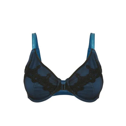 Elysia - Navy Blue Silk & Organic Cotton Front Closure Full Cup - Which Mark