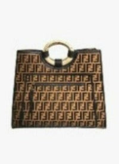 Genuine Leather Tote Bag Bamboo Round Handle - Which Mark