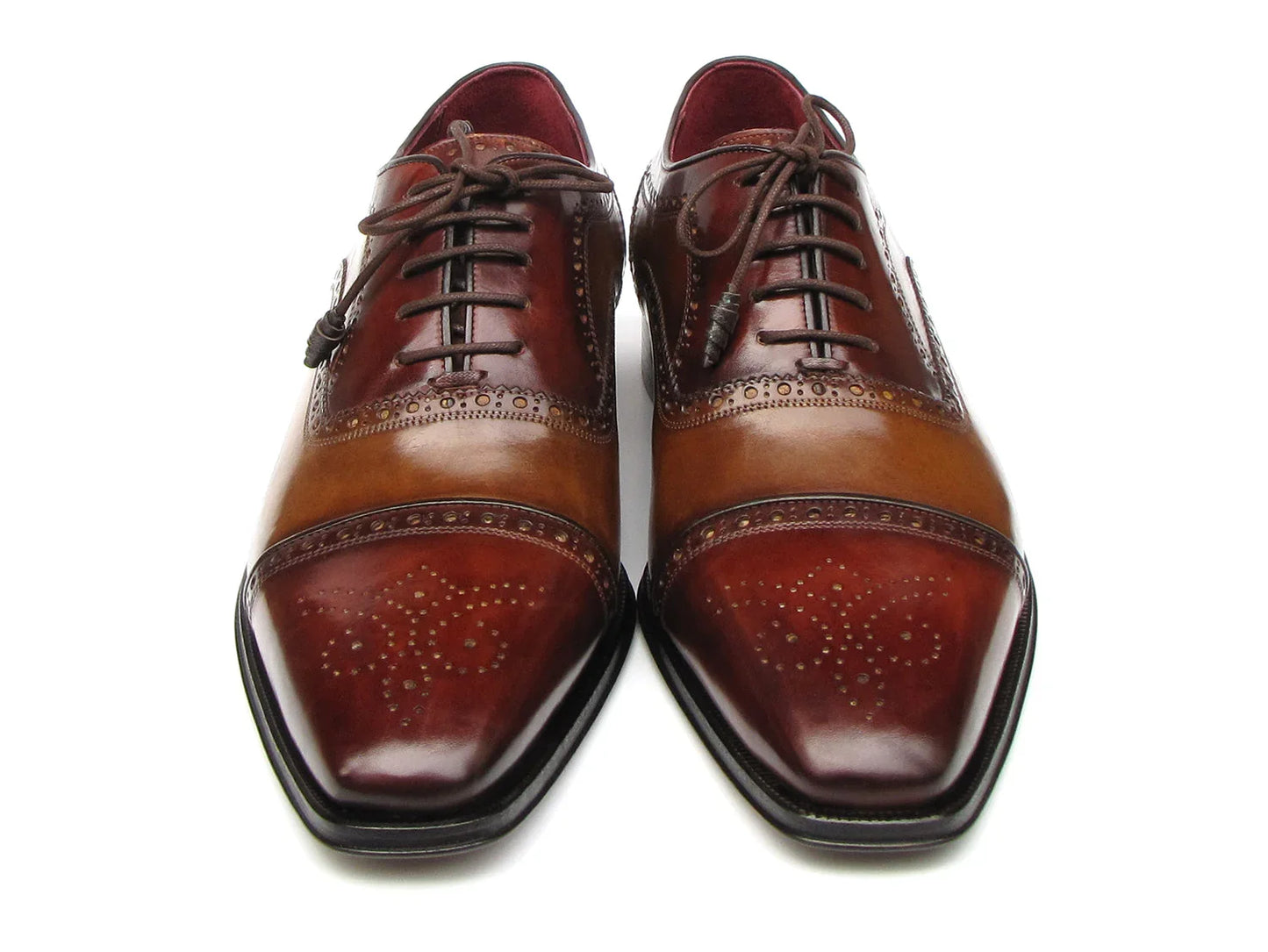 Paul Parkman Captoe Oxfords Camel, Red (ID#024-CML-BRD) - Which Mark