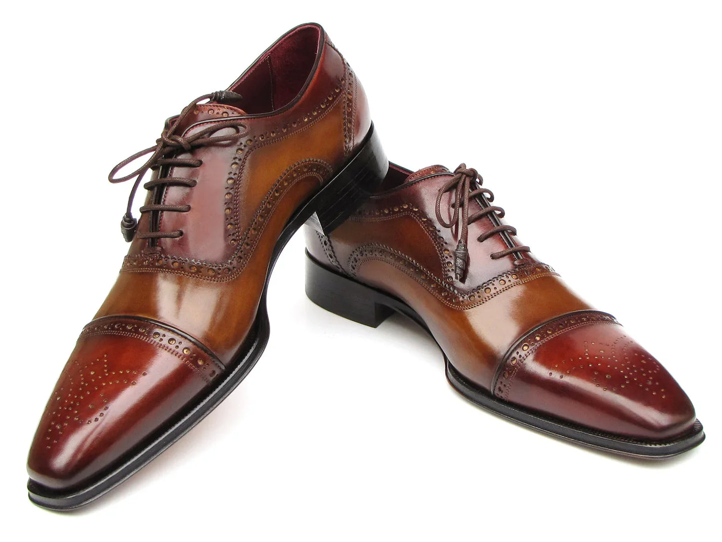 Paul Parkman Captoe Oxfords Camel, Red (ID#024-CML-BRD) - Which Mark