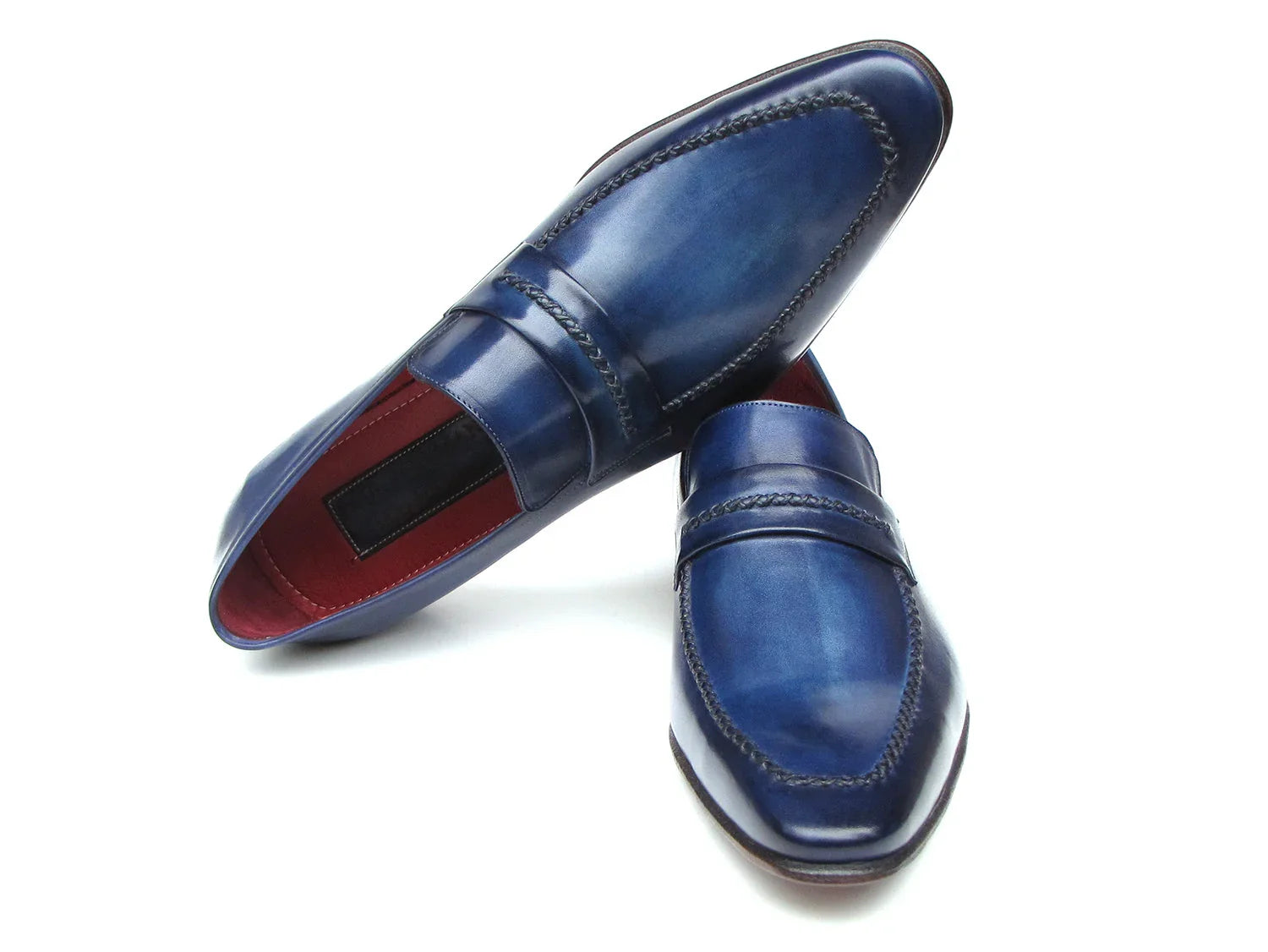 Paul Parkman Men's Loafer Shoes Navy (ID#068-BLU) - Which Mark
