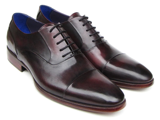 Paul Parkman Men's Captoe Oxfords Black Purple Shoes (ID#074-PURP-BLK) - Which Mark