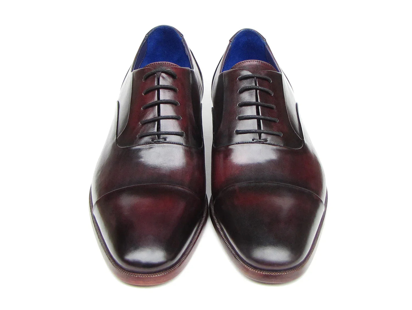Paul Parkman Men's Captoe Oxfords Black Purple Shoes (ID#074-PURP-BLK) - Which Mark