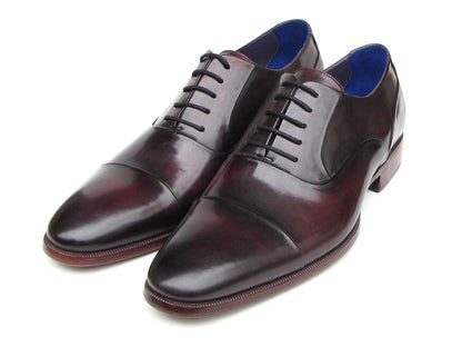 Paul Parkman Men's Captoe Oxfords Black Purple Shoes (ID#074-PURP-BLK) - Which Mark