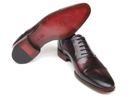 Paul Parkman Men's Captoe Oxfords Black Purple Shoes (ID#074-PURP-BLK) - Which Mark