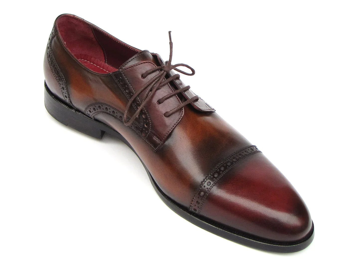 Paul Parkman Bordeaux, Tobacco Derby Shoes (ID#046-BRD-BRW) - Which Mark