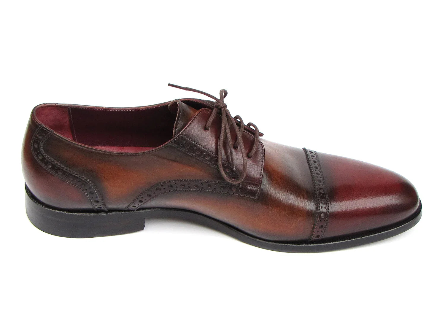 Paul Parkman Bordeaux, Tobacco Derby Shoes (ID#046-BRD-BRW) - Which Mark