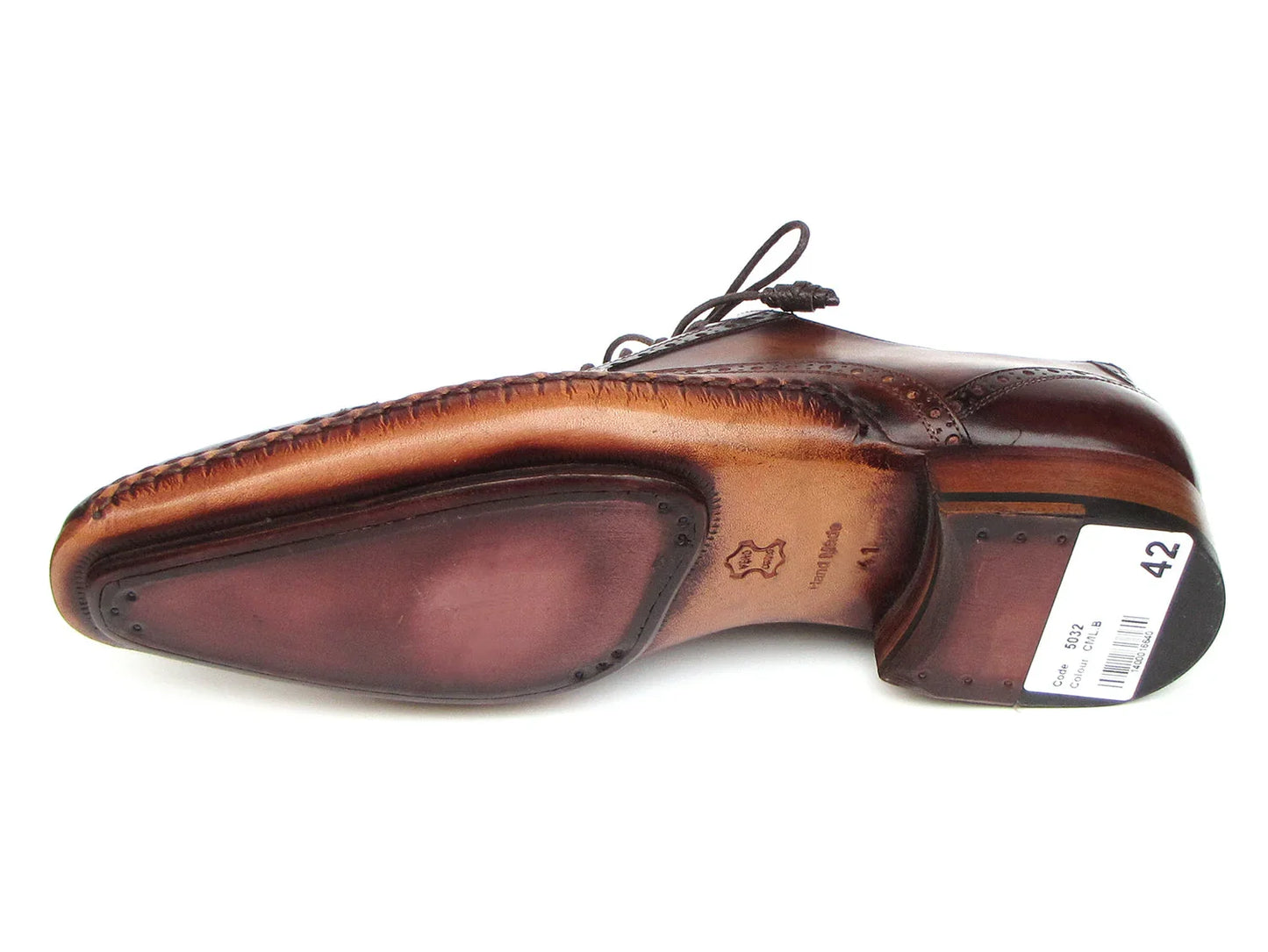 Paul Parkman Men's Captoe Oxfords Brown Hand Painted Shoes - Which Mark