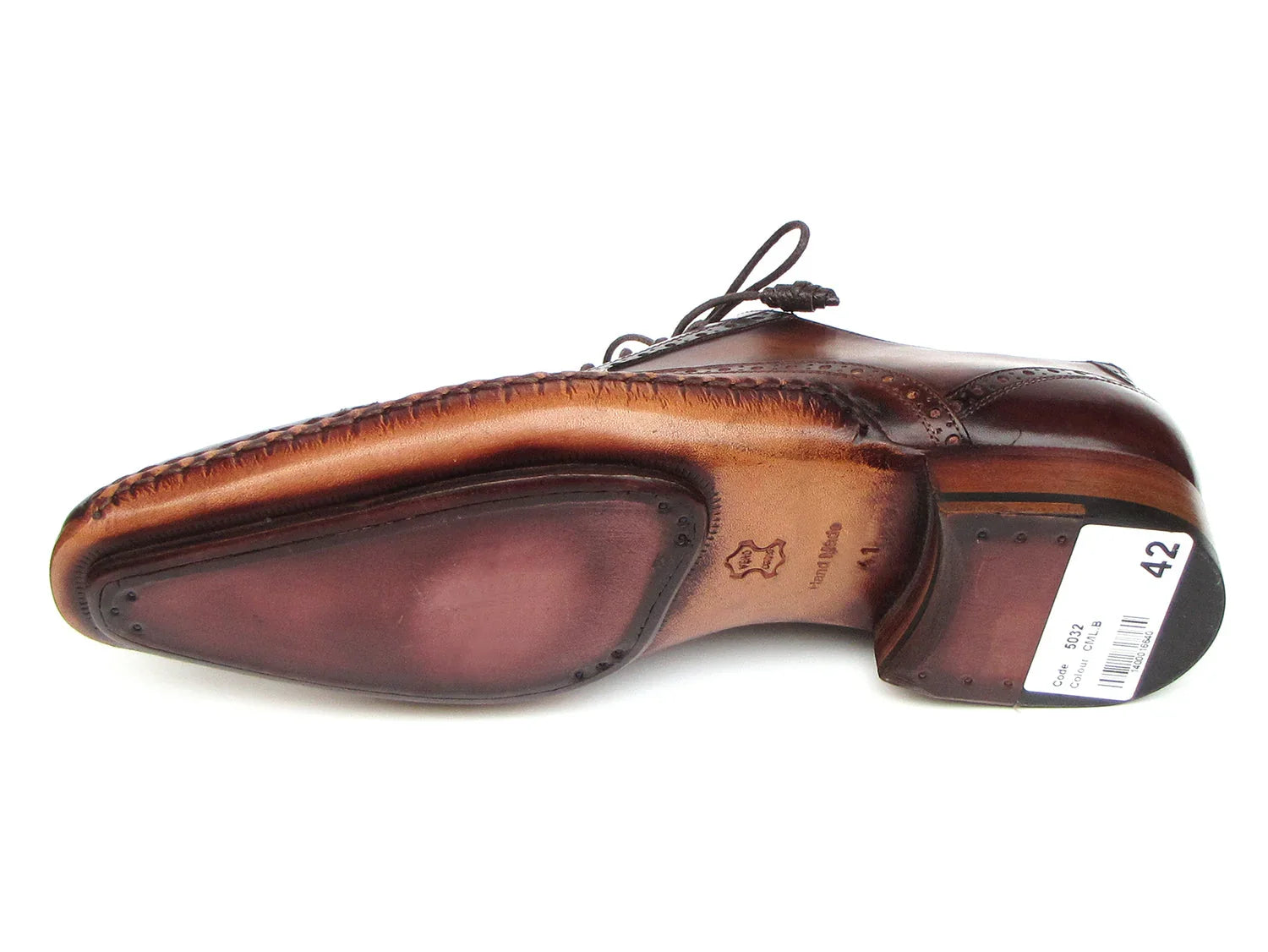 Paul Parkman Men's Captoe Oxfords Brown Hand Painted Shoes - Which Mark