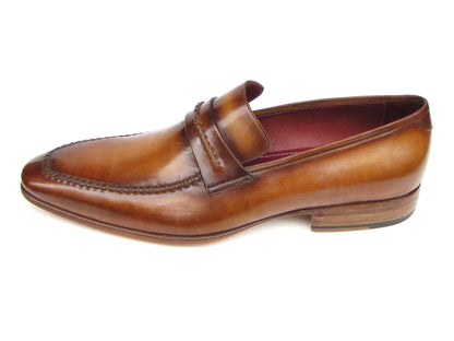 Paul Parkman Men's Loafer Brown Leather Shoes (ID#068-CML) - Which Mark