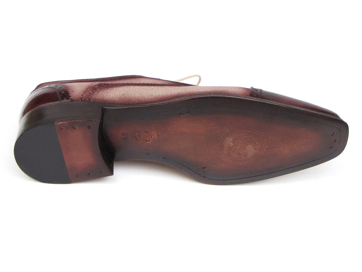 Paul Parkman Captoe Oxfords Bordeaux, Beige (ID#024-BRR) - Which Mark