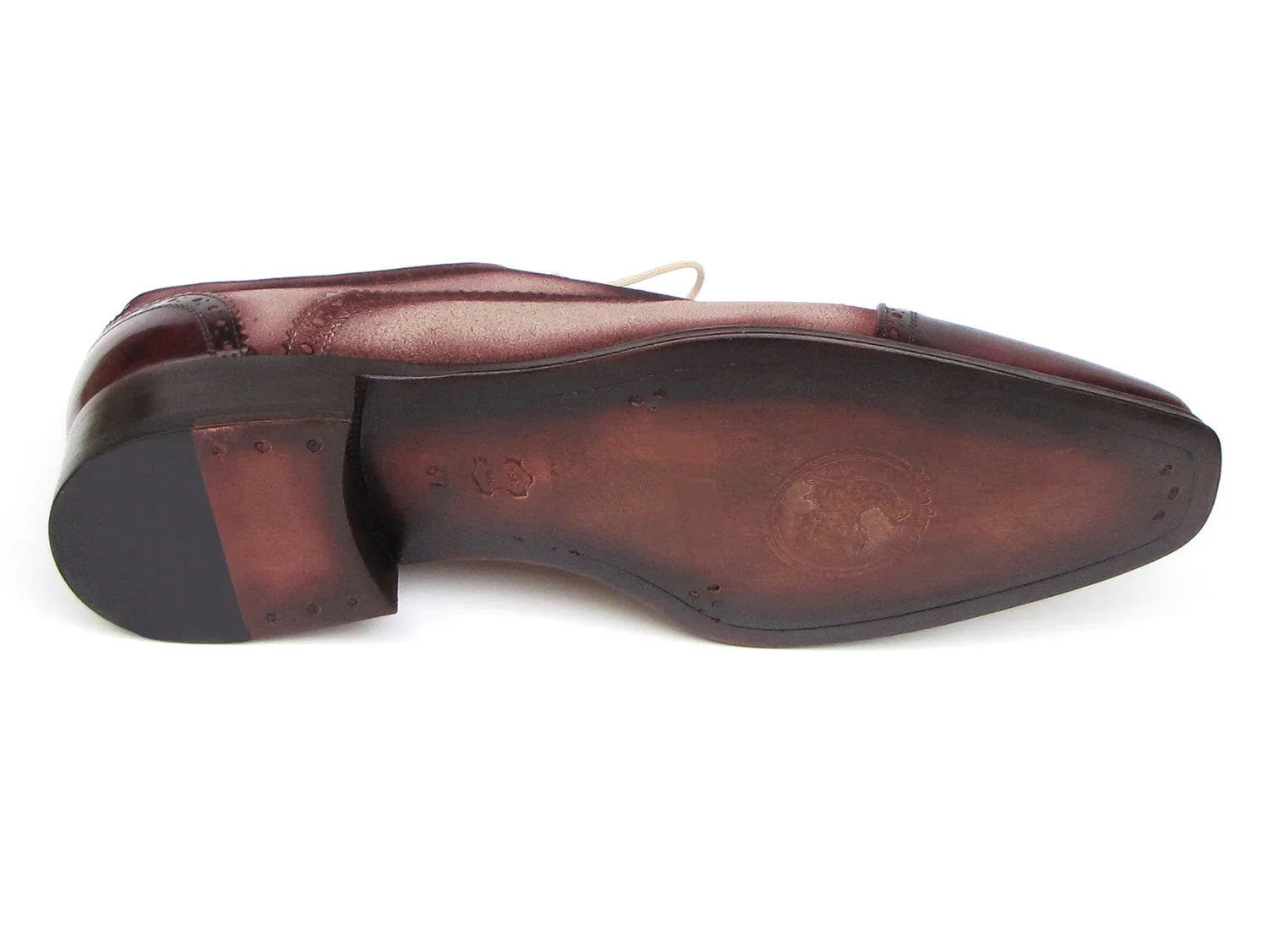 Paul Parkman Captoe Oxfords Bordeaux, Beige (ID#024-BRR) - Which Mark