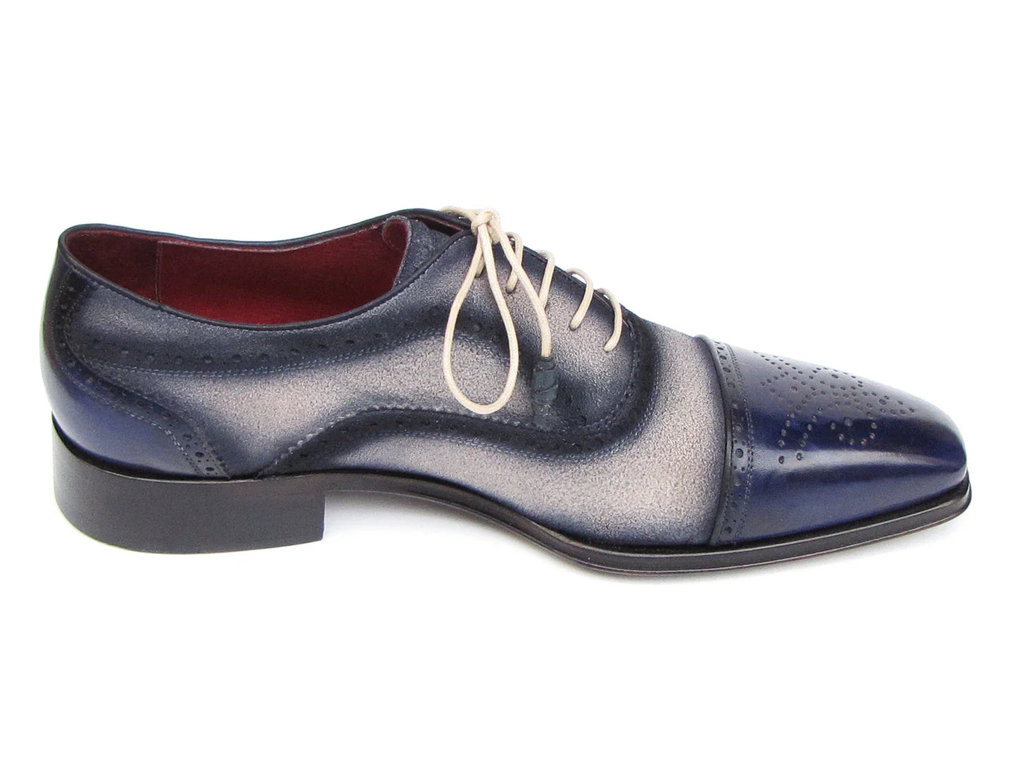 Paul Parkman Captoe Oxfords Navy, Beige (ID#024-BLS) - Which Mark