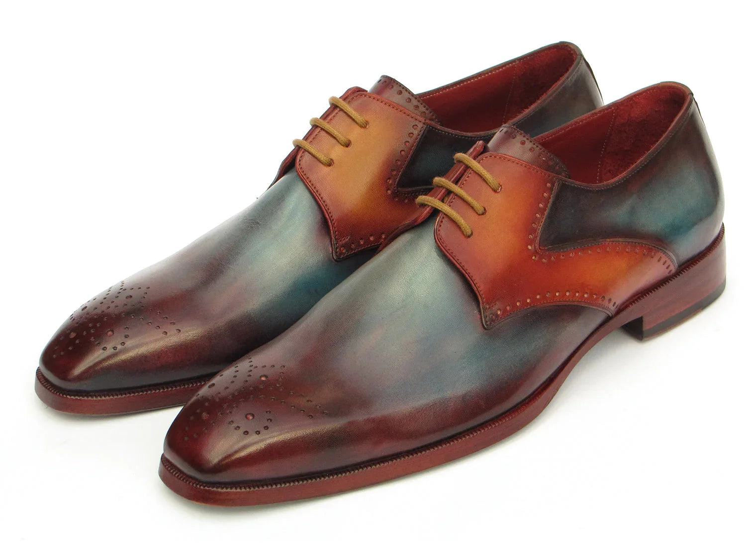 Paul Parkman Men's Multi-color Medallion Toe Derby Shoes (ID#6584-MIX) - Which Mark