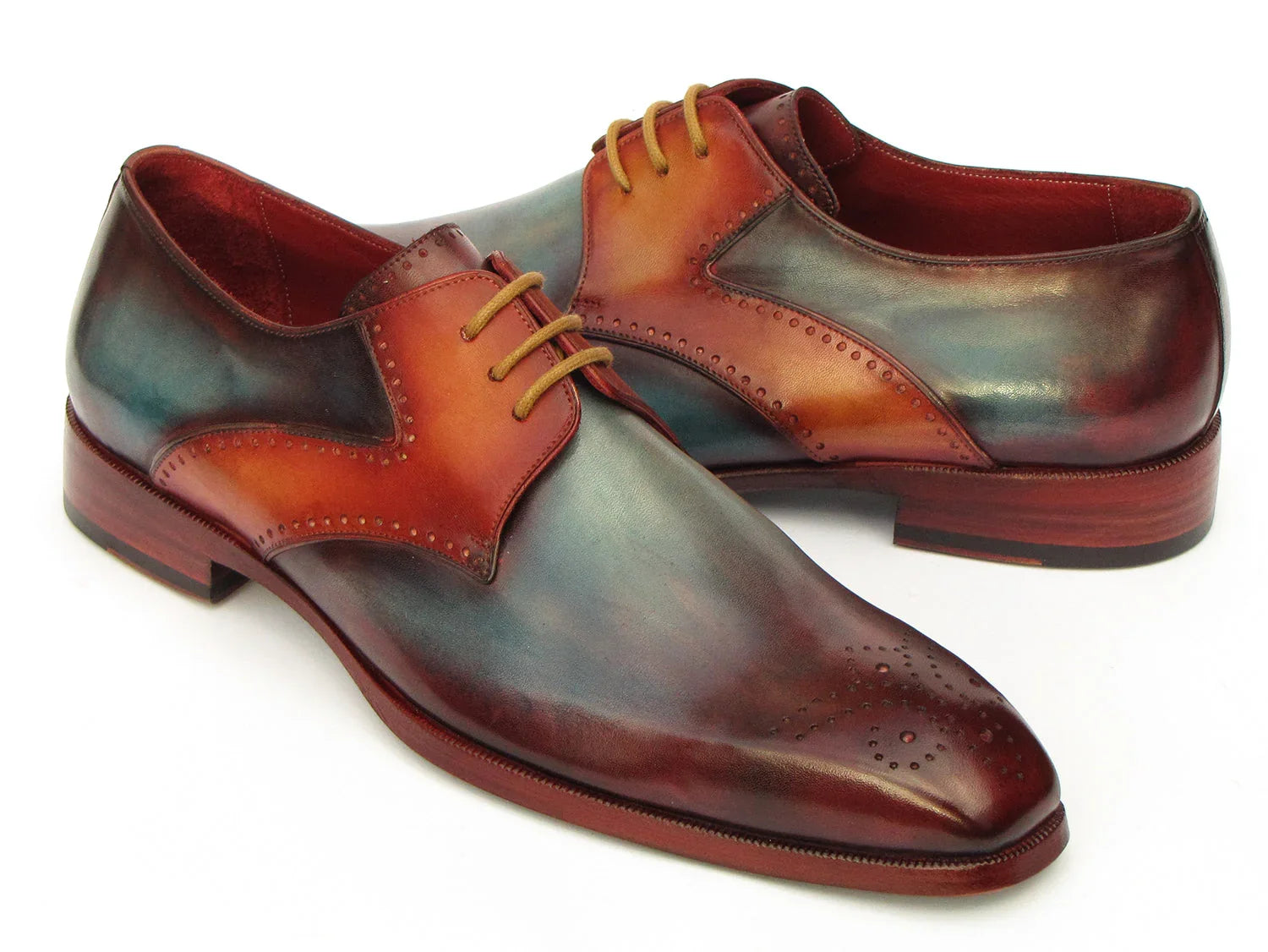 Paul Parkman Men's Multi-color Medallion Toe Derby Shoes (ID#6584-MIX) - Which Mark