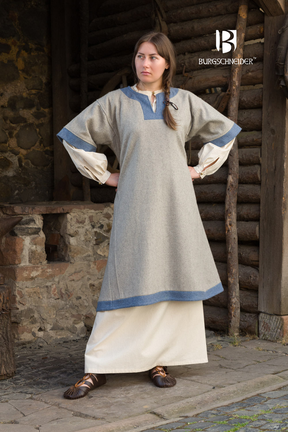 Rus Dress Luiza Light Grey/Light Blue - Which Mark