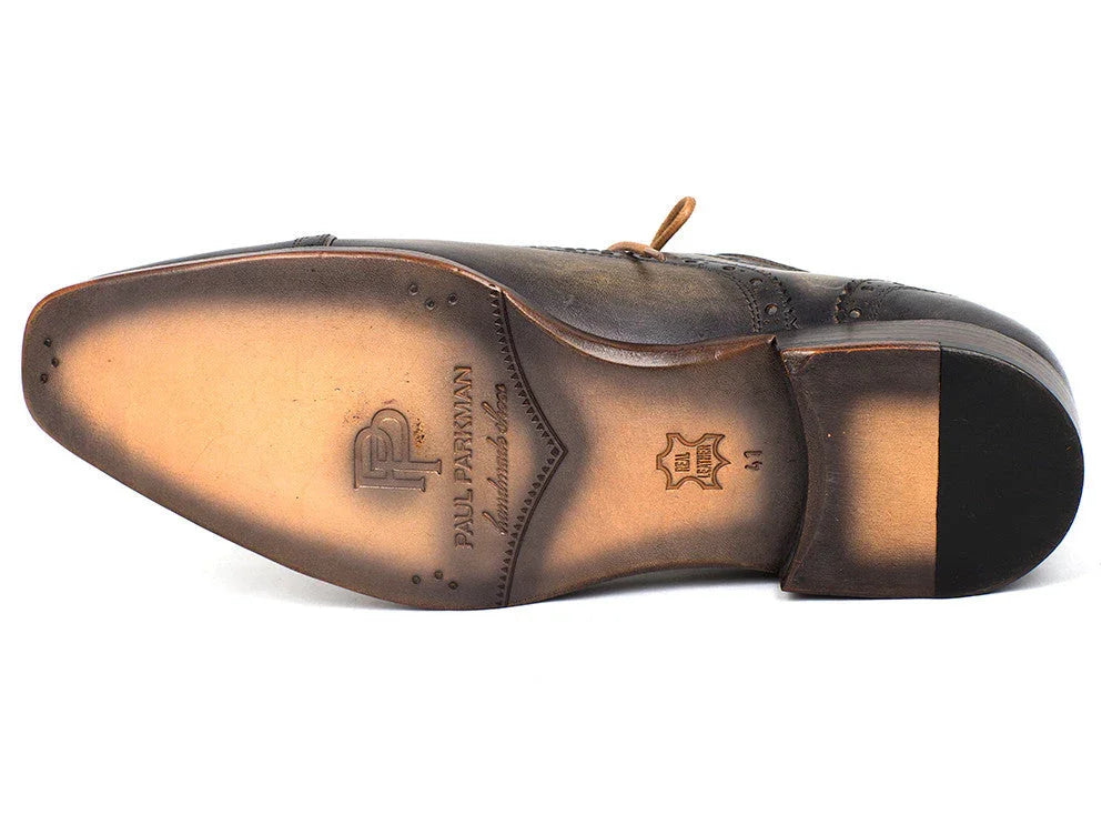 Paul Parkman Men's Captoe Oxfords Gray (ID#024-GRAY) - Which Mark