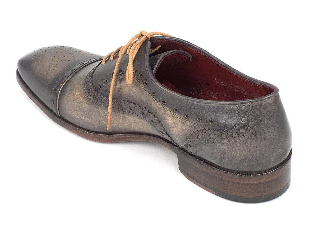 Paul Parkman Men's Captoe Oxfords Gray (ID#024-GRAY) - Which Mark